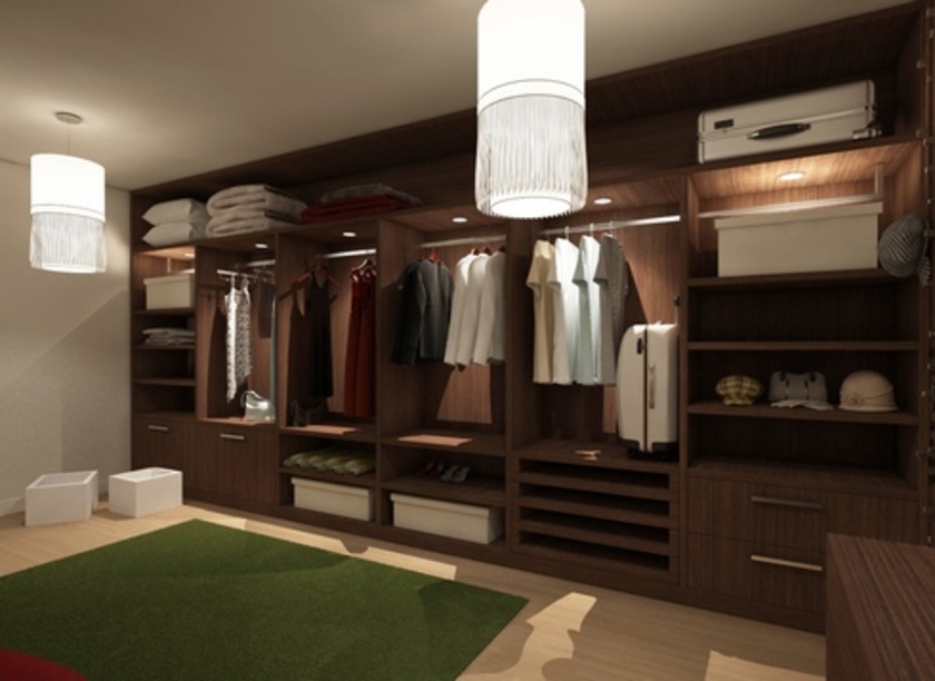 Классическая гардеробная комната из массива с подсветкой Уссурийск