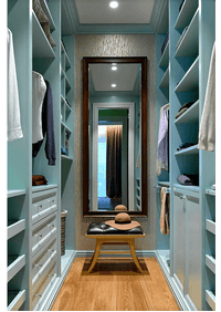 Параллельная гардеробная комната с большим зеркалом Уссурийск